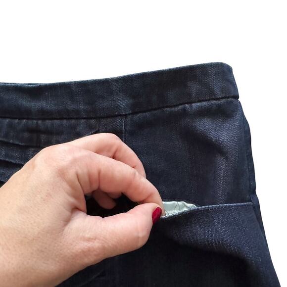 Anthropologie Leifsdottir Denim mini skirt Womens Sz 4 Pleated jean Pockets - Picture 4 of 10